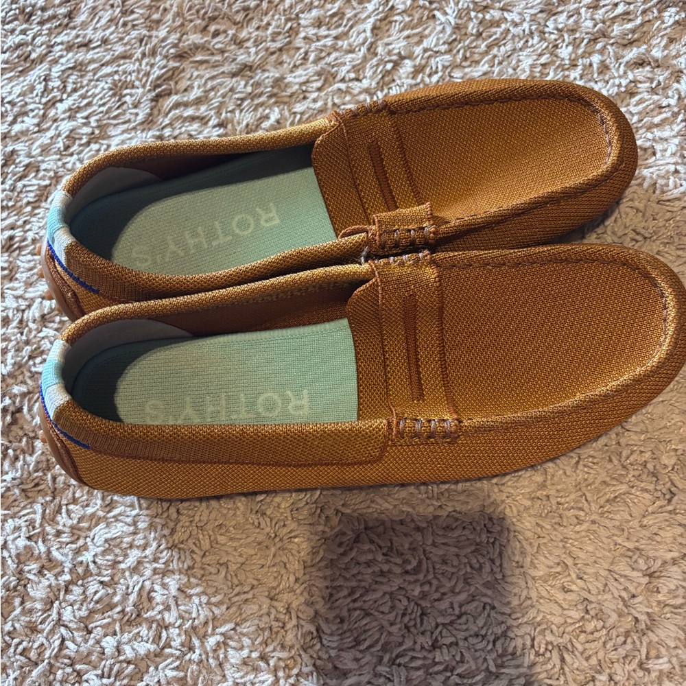 Rothy's Women's Loafers in Mustard Brown with Mint Insoles (9.5)